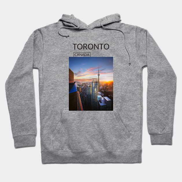 Toronto Ontario Canada Skyline Cityscape Gift for Canadian Canada Day Present Souvenir T-shirt Hoodie Apparel Mug Notebook Tote Pillow Sticker Magnet Hoodie by Mr. Travel Joy